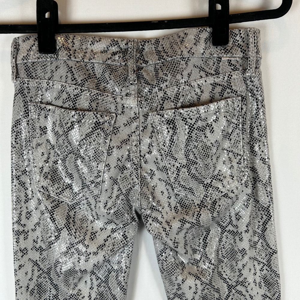 MOTHER The Looker Ankle Skinny Jeans Rattlesnake Animal Print Women's Size 24 - Picture 7 of 12